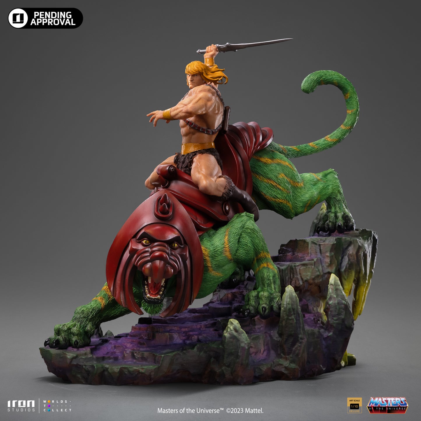 Iron Studios Masters of the Universe He-Man and Battle Cat Deluxe Art Scale 1/10 Statue