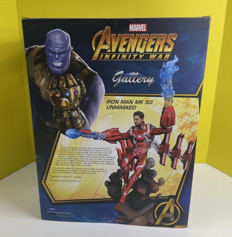 Diamond Select Toys Marvel Iron Man MK50 Unmasked Avengers 3 Gallery Deluxe PVC Figure