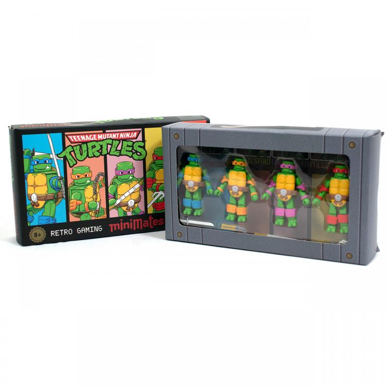 Diamond Select Toys Teenage Mutant Ninja Turtles Block Man Set SDCC 2024 Limited Retro Gaming Edition 4-Player Activatable Dolls
