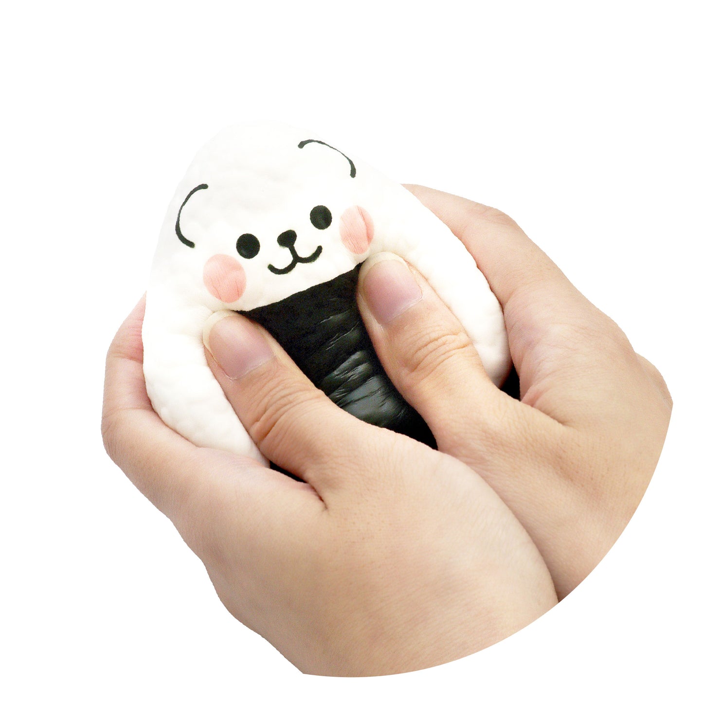 iBloom Onigiri squishy being squeezed showing slow rising squish texture