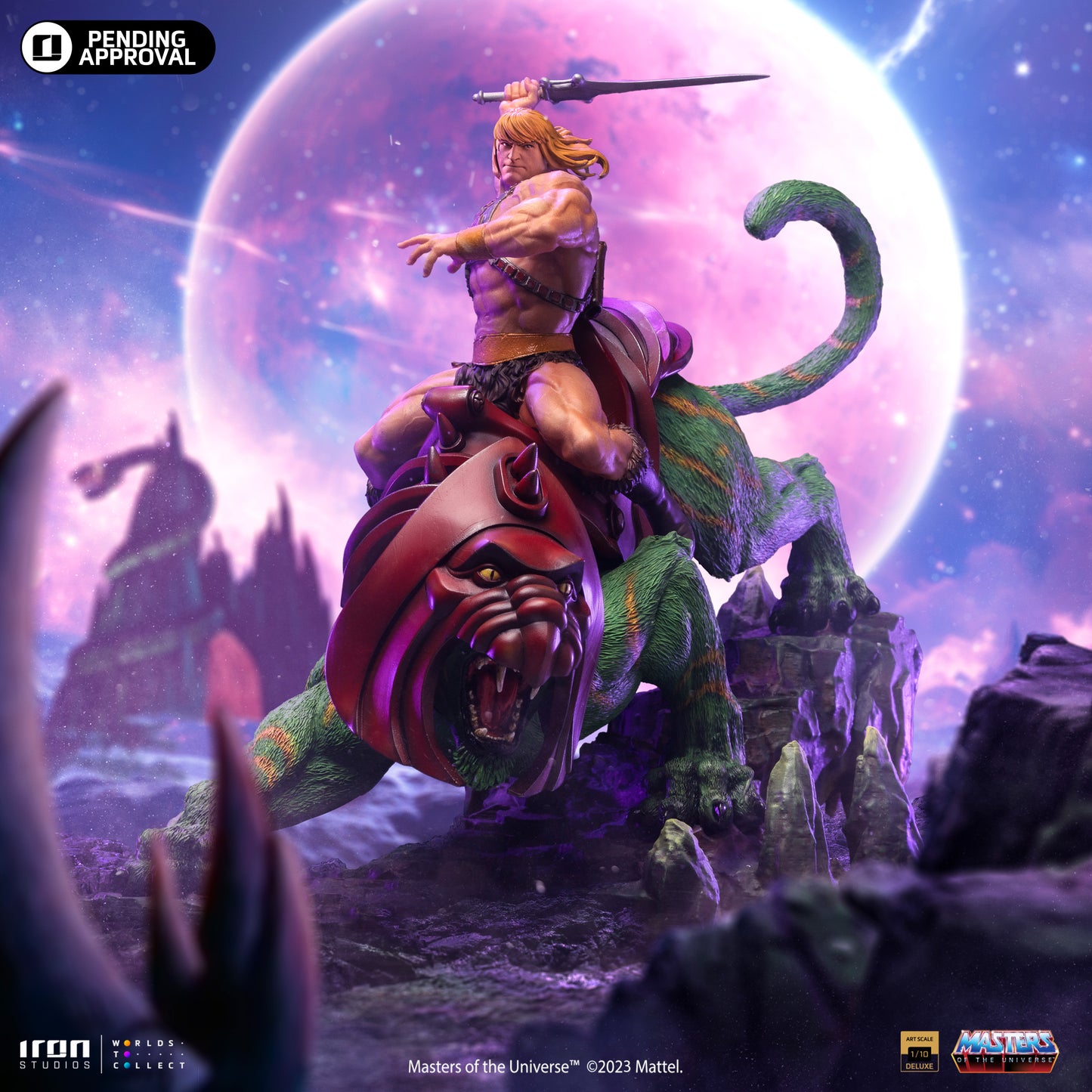 Iron Studios Masters of the Universe He-Man and Battle Cat Deluxe Art Scale 1/10 Statue