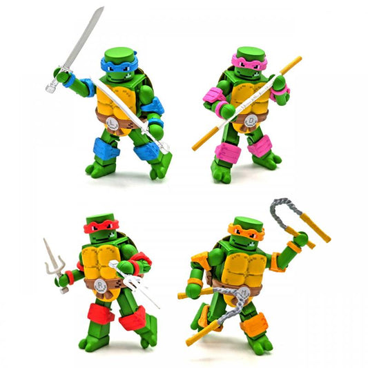 Diamond Select Toys Teenage Mutant Ninja Turtles Block Man Set SDCC 2024 Limited Retro Gaming Edition 4-Player Activatable Dolls