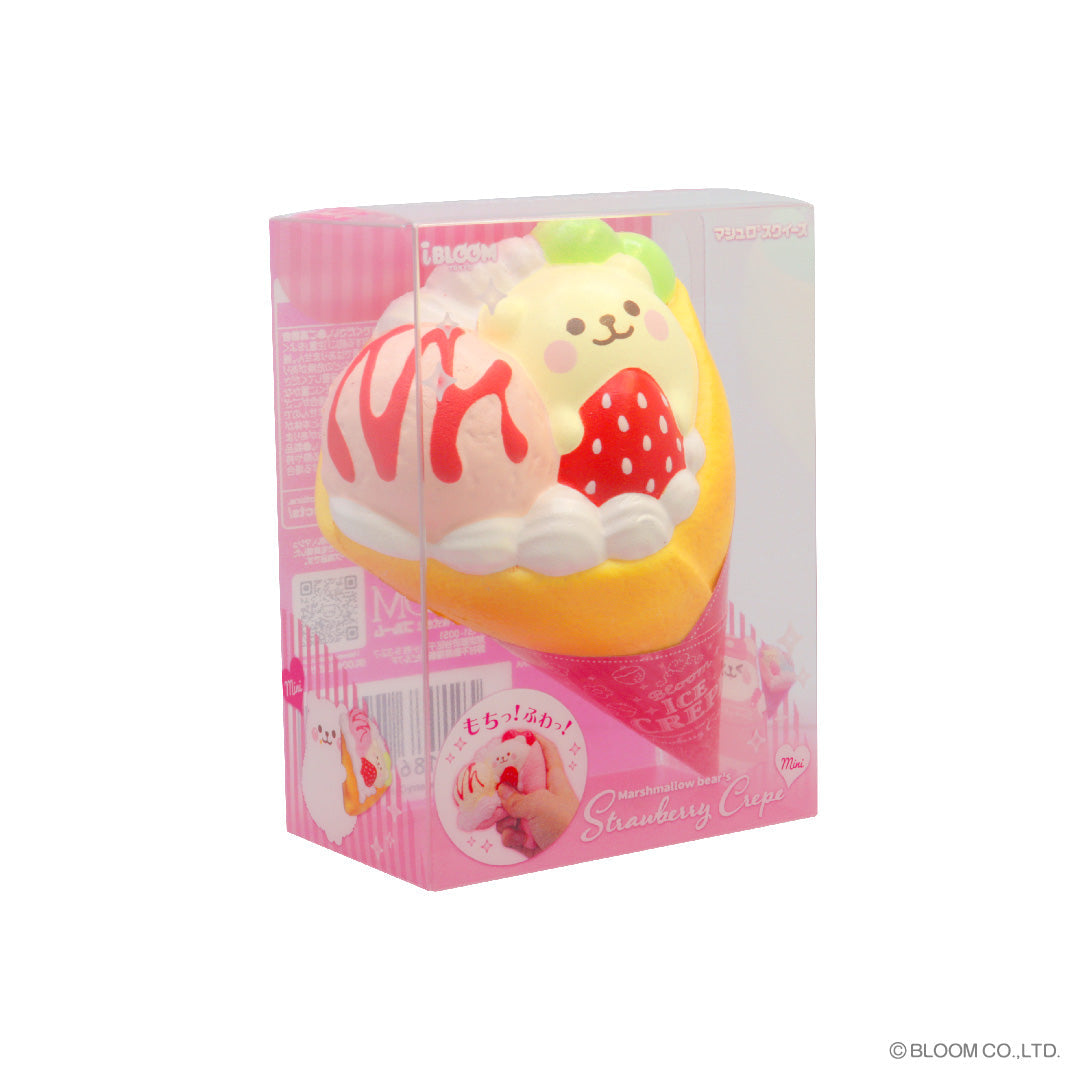 iBloom Squishy Marshmallow Bear’s Strawberry Crepe Mini Strawberry Kawaii Soft Scented Slow Rising Stress Relief