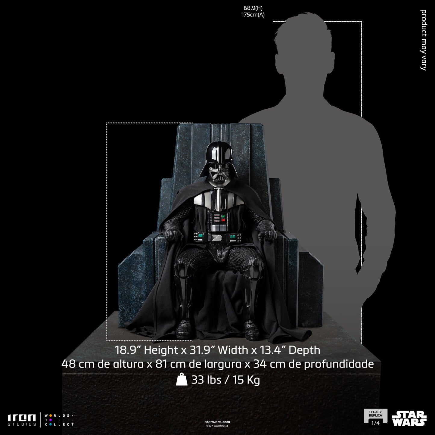 Iron Studios Star Wars Darth Vader on Throne Legacy Replica 1/4 Statue