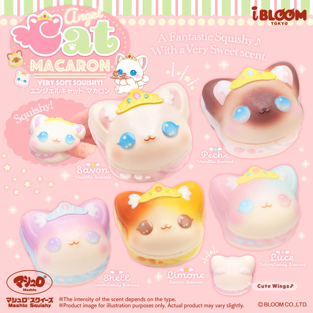 iBloom Squishy Angel Cat Macaron Kawaii Soft Scented Slow Rising Stress Relief