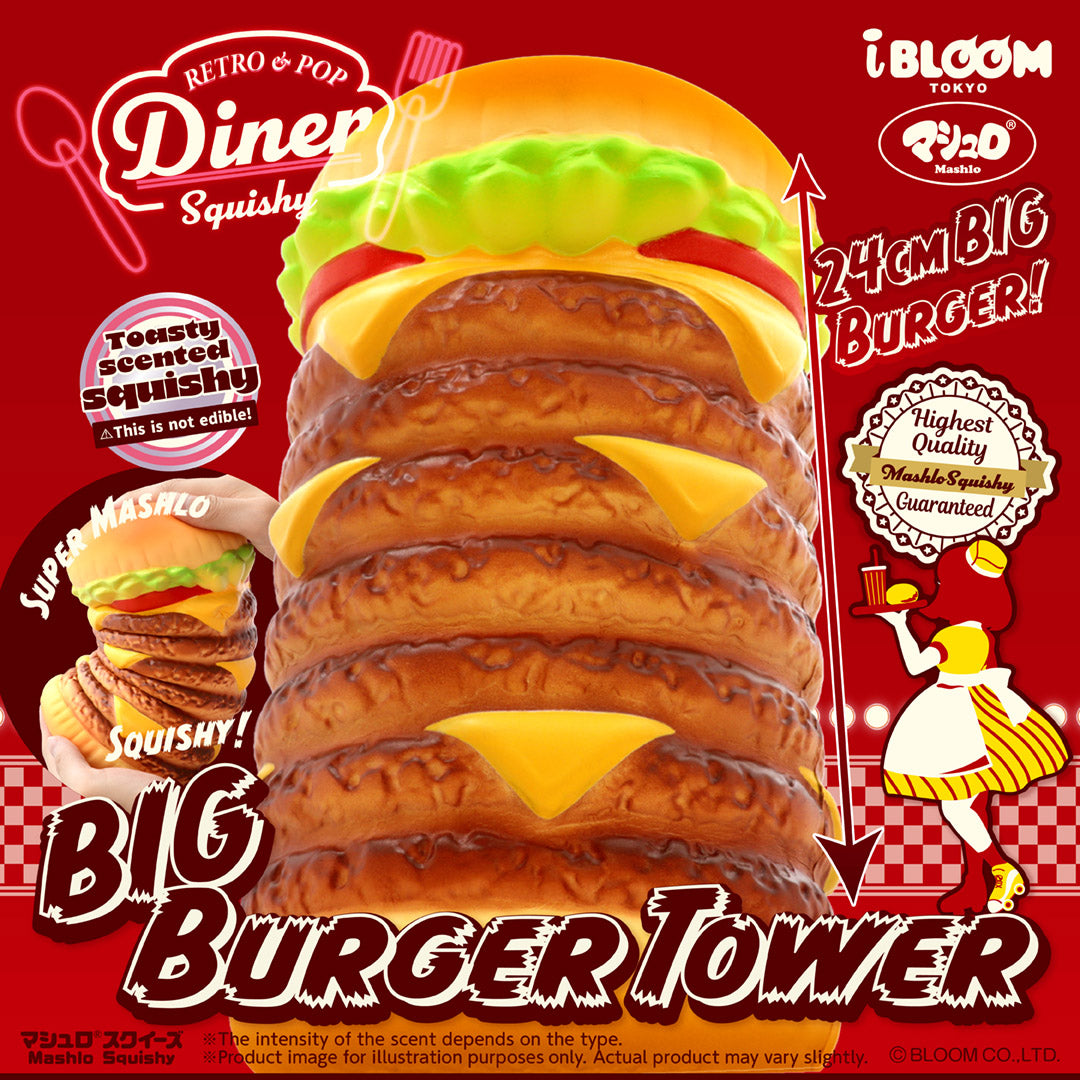 iBloom Squishy Big Burger Tower Kawaii Soft Scented Slow Rising Stress Relief