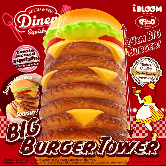 iBloom Squishy Big Burger Tower Kawaii Soft Scented Slow Rising Stress Relief