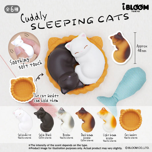 iBloom Squishy ★Capsule Toys★ Cuddly Sleeping Cats Kawaii Soft Scented Slow Rising Stress Relief