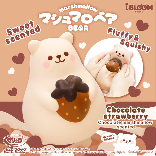 iBloom Squishy Marshmallow Bear Strawberry Chocolate Chocolate Kawaii Soft Scented Slow Rising Stress Relief