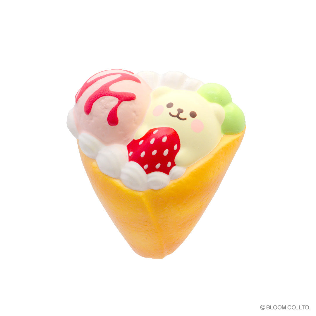iBloom Squishy Marshmallow Bear’s Strawberry Crepe Mini Strawberry Kawaii Soft Scented Slow Rising Stress Relief