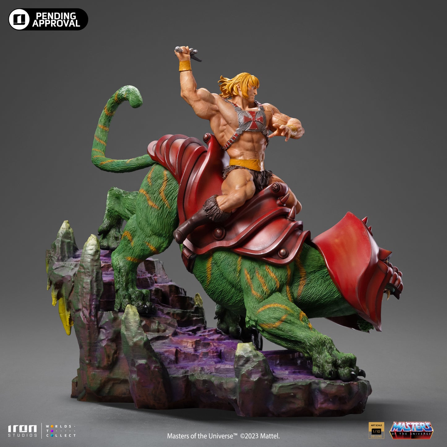 Iron Studios Masters of the Universe He-Man and Battle Cat Deluxe Art Scale 1/10 Statue