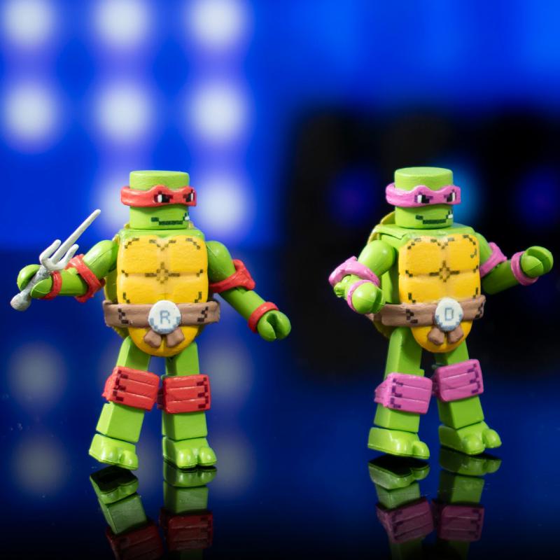 Diamond Select Toys Teenage Mutant Ninja Turtles Block Man Set SDCC 2024 Limited Retro Gaming Edition 4-Player Activatable Dolls