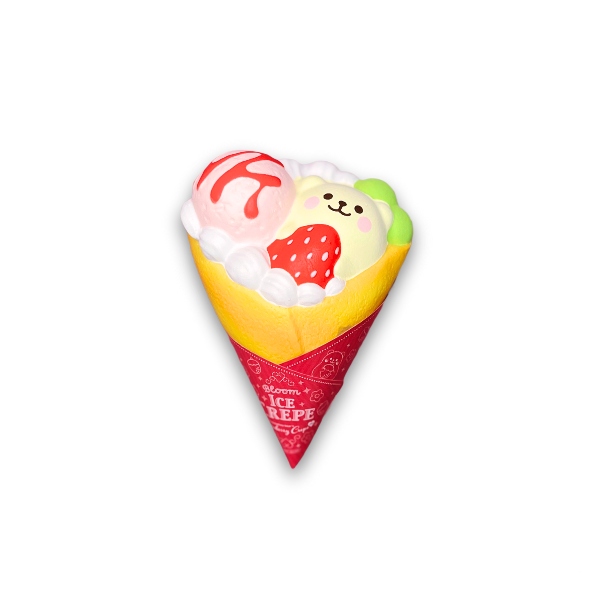 iBloom Squishy Marshmallow Bear’s Strawberry Crepe Mini Strawberry Kawaii Soft Scented Slow Rising Stress Relief