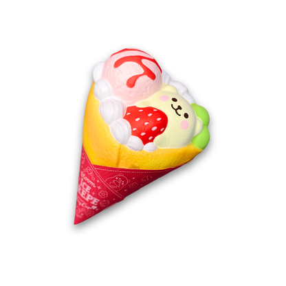 iBloom Squishy Marshmallow Bear’s Strawberry Crepe Mini Strawberry Kawaii Soft Scented Slow Rising Stress Relief