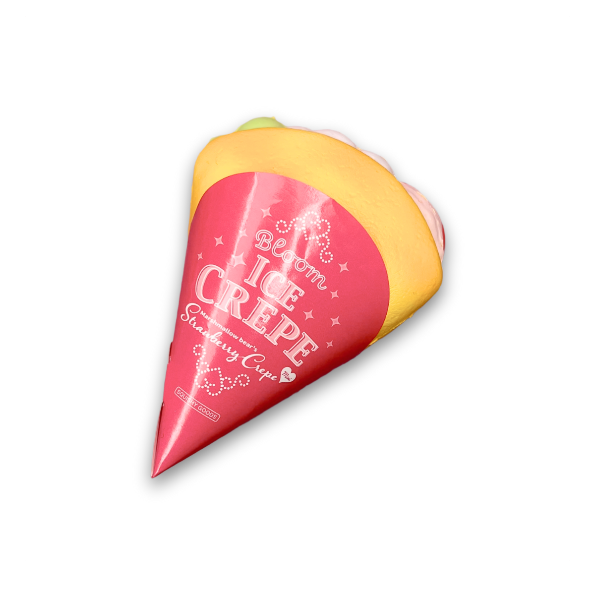 iBloom Squishy Marshmallow Bear’s Strawberry Crepe Mini Strawberry Kawaii Soft Scented Slow Rising Stress Relief