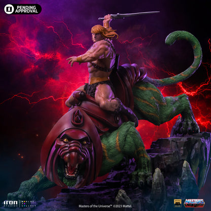 Iron Studios Masters of the Universe He-Man and Battle Cat Deluxe Art Scale 1/10 Statue