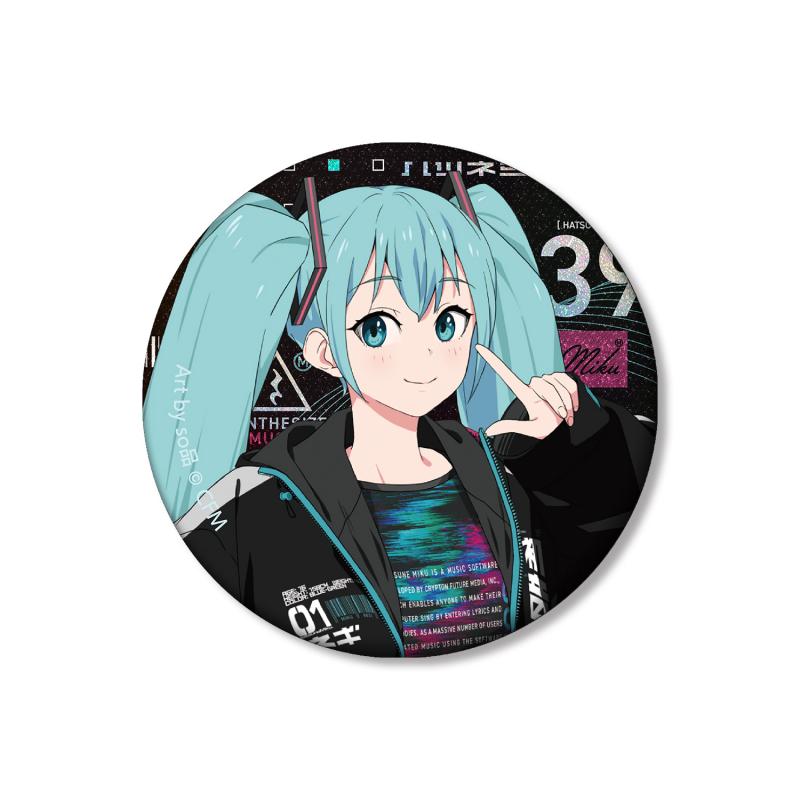 HATSUNE MIKU EXPO 10th Anniversary New Illustration Tech Fashion Ver. Art by sohin Hologram Can Badge Anime Merch