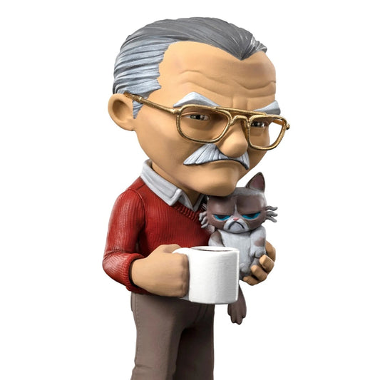 Iron Studios Marvel Stan Lee with Grumpy Cat POW! MiniCo Statue
