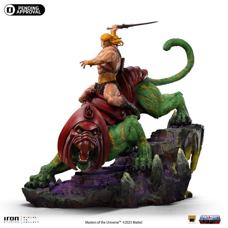 Iron Studios Masters of the Universe He-Man and Battle Cat Deluxe Art Scale 1/10 Statue