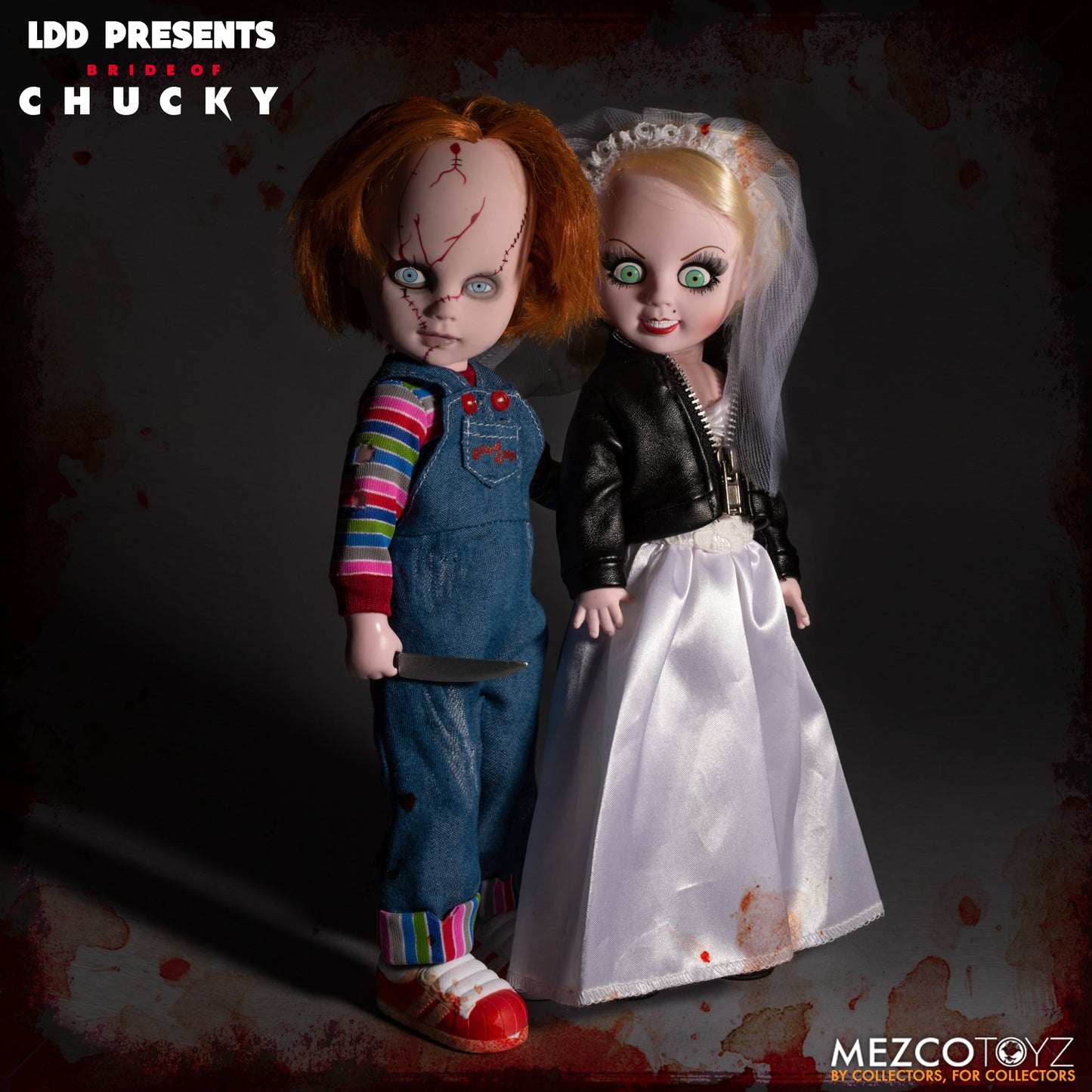 Mezco Living Dead Dolls Chucky and Tiffany Bride of Chucky LDD Figure Set