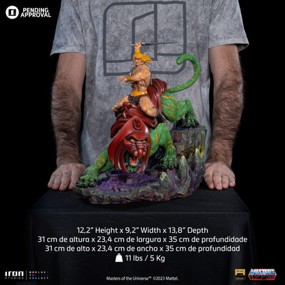 Iron Studios Masters of the Universe He-Man and Battle Cat Deluxe Art Scale 1/10 Statue