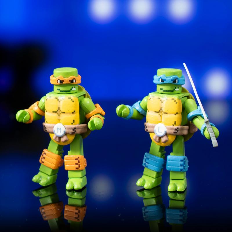 Diamond Select Toys Teenage Mutant Ninja Turtles Block Man Set SDCC 2024 Limited Retro Gaming Edition 4-Player Activatable Dolls