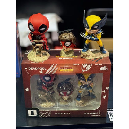 Iron Studios Deadpool & Wolverine Deadpool with Wolverine & Headpool MiniCo Statue