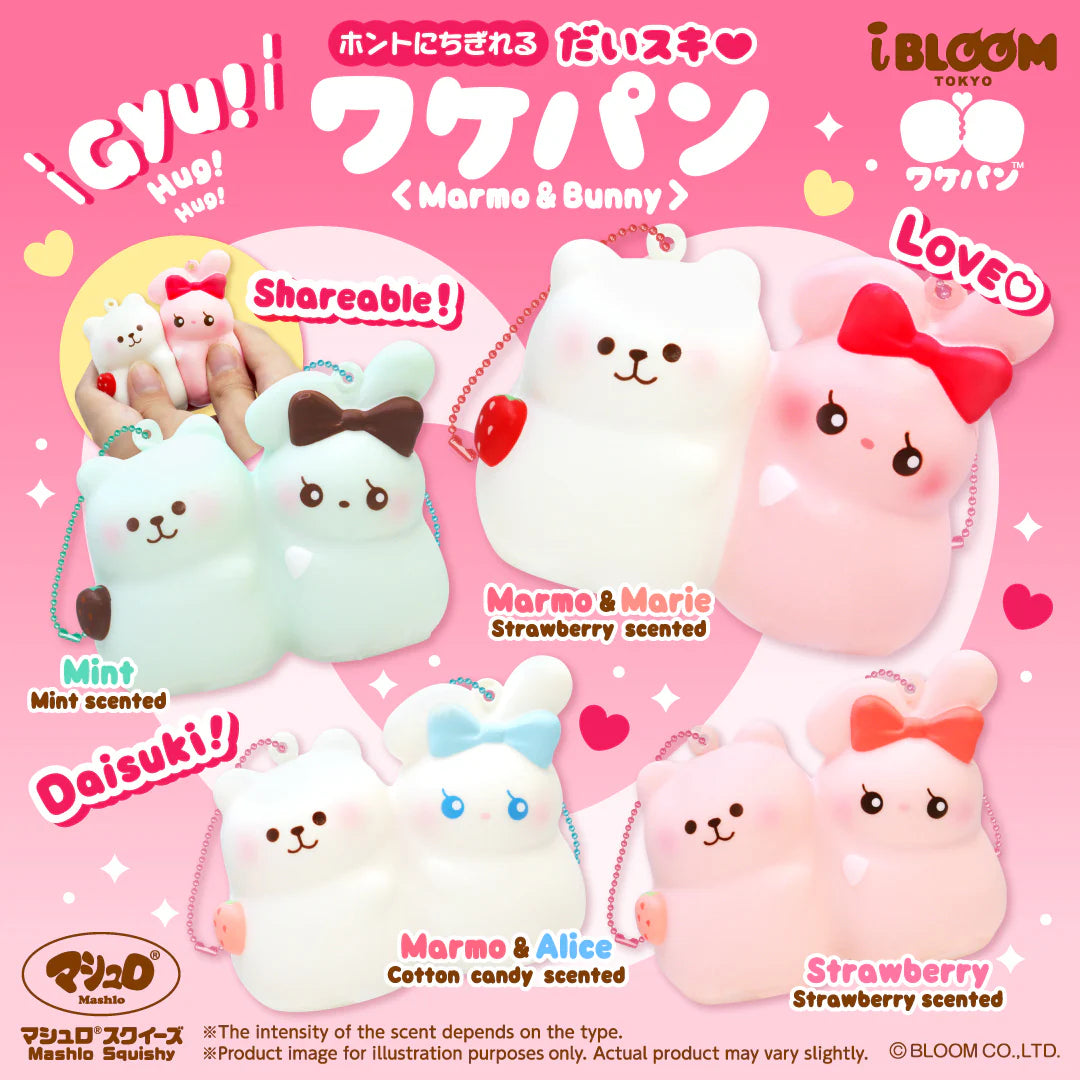 iBloom Squishy Daisuki Wakepan Marmo & Bunny Kawaii Soft Scented Slow Rising Stress Relief