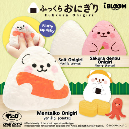 iBloom Squishy Fukkura Onigiri Kawaii Soft Scented Slow Rising Stress Relief Mentaiko Salt Onigiri Sakura