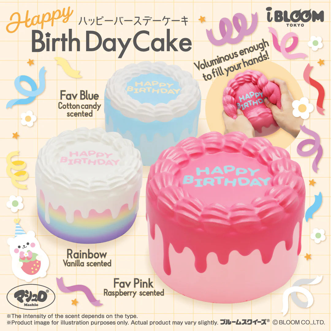 iBloom Squishy Happy Birthday Cake Kawaii Soft Scented Slow Rising Stress Relief