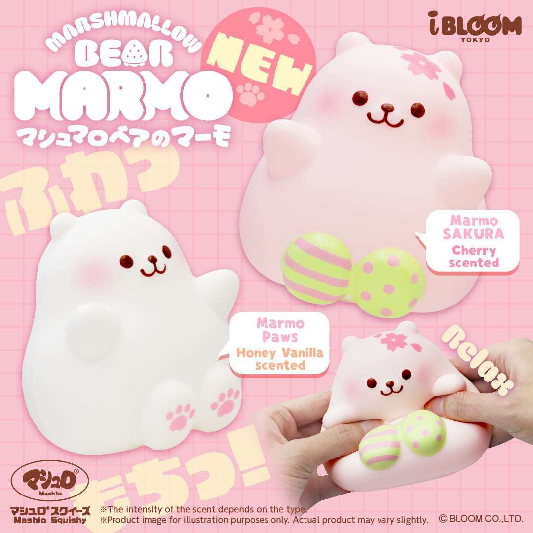 iBloom Squishy Marmo the Marshmallow Bear Kawaii Soft Scented Slow Rising Stress Relief