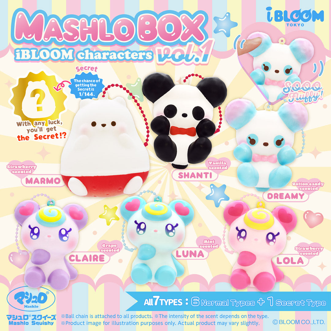 iBloom Squishy Mashlo Box iBLOOM Characters Vol.1 Blind Box Kawaii Soft Scented Slow Rising Stress Relief