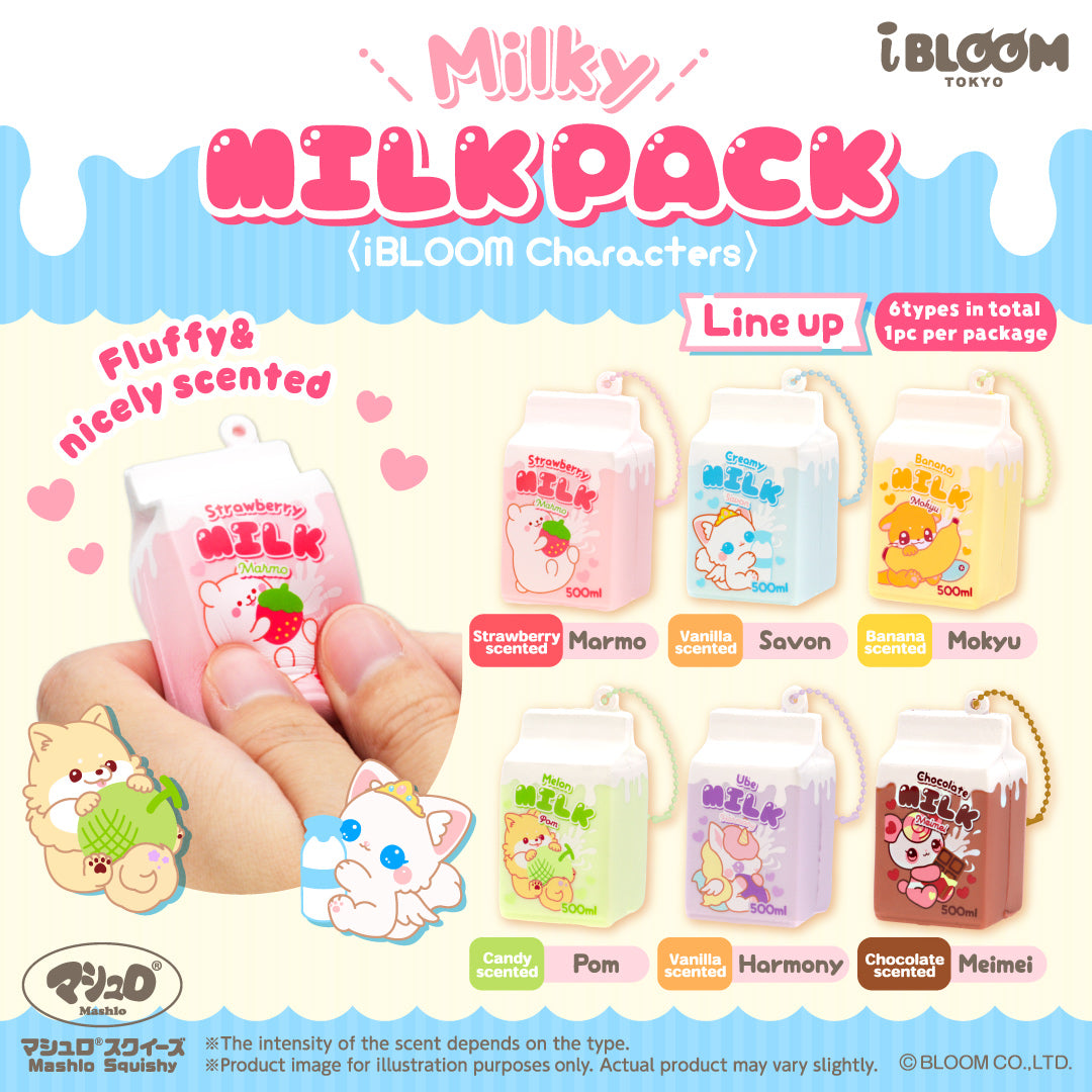 iBloom Squishy Milky Milk Pack Blind Box Kawaii Soft Scented Slow Rising Stress Relief