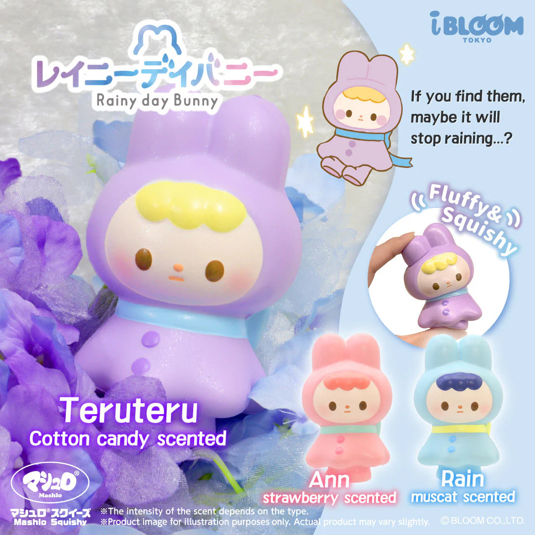 iBloom Squishy Rainy Day Bunny Kawaii Soft Scented Slow Rising Stress Reliefs