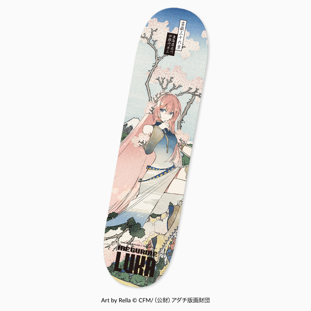 Piapro Characters Hatsune Miku x Katsushika Hokusai x Rella Collaboration Graphic Skateboard Deck Anime Merch