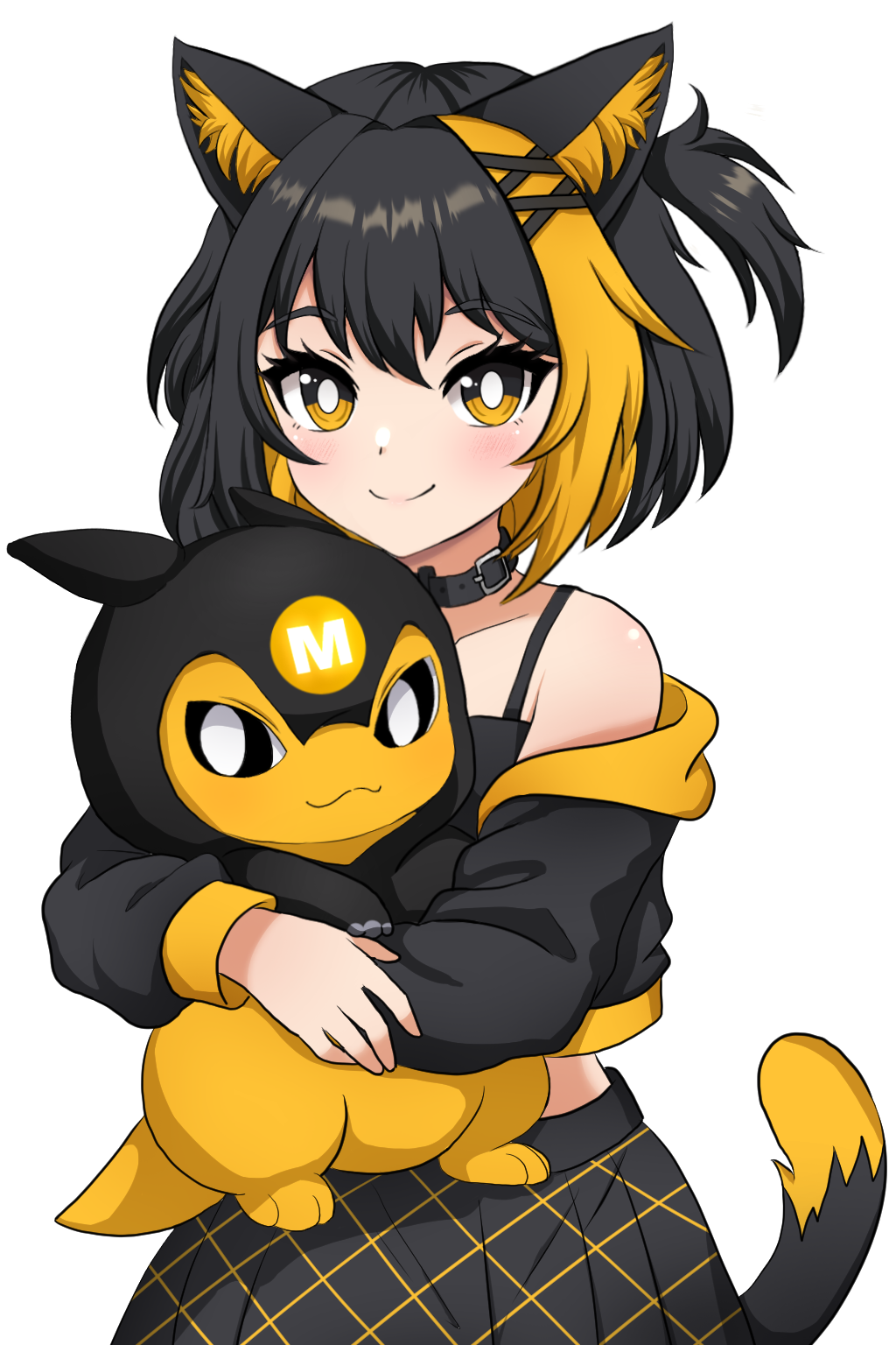 Monomi the mascot and Monomon hugging, MonoGoods mascots