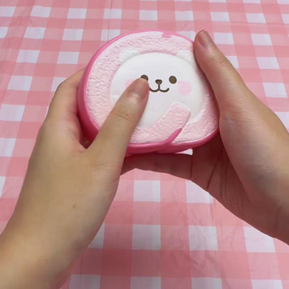 iBloom Squishy Fluffy Rollcake Marmo Strawberry Kawaii Soft Scented Slow Rising Stress Relief