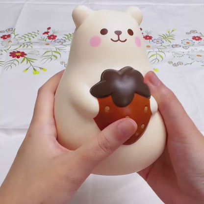 iBloom Squishy Marshmallow Bear Strawberry Chocolate Chocolate Kawaii Soft Scented Slow Rising Stress Relief