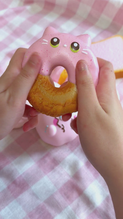 iBloom Squishy Old-Fashioned Donut Cat Kawaii Soft Scented Slow Rising Stress Relief