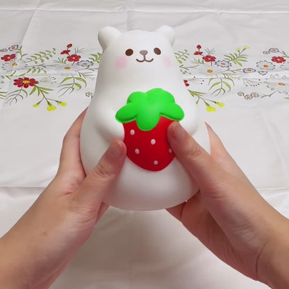 iBloom Squishy Marshmallow Bear Red Strawberry Kawaii Soft Scented Slow Rising Stress Relief