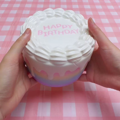 iBloom Squishy Happy Birthday Cake Rainbow Kawaii Soft Scented Slow Rising Stress Relief