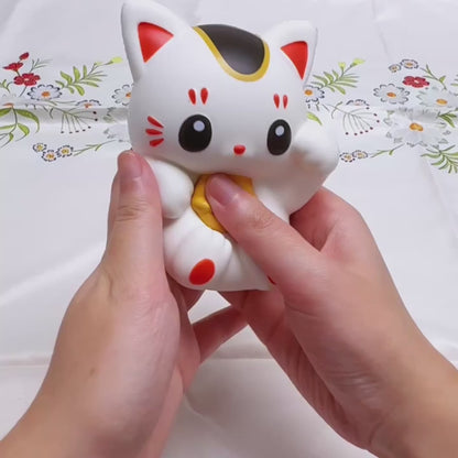 iBloom Squishy Fukumochi Maneki-Neko Lucky Cat Kawaii Soft Scented Slow Rising Stress Relief