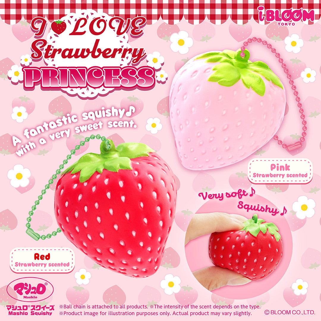 iBloom Squishy I Love Strawberry Princess Red Kawaii Soft Scented Slow Rising Stress Relief